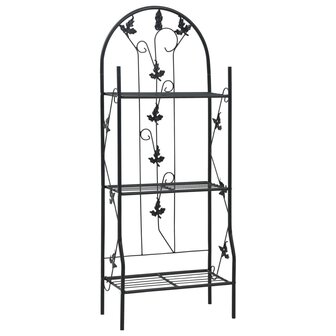 Plantenrek 3-laags 52x28x128 cm ijzer zwart 1