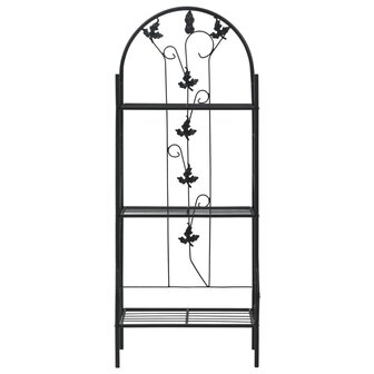 Plantenrek 3-laags 52x28x128 cm ijzer zwart 2