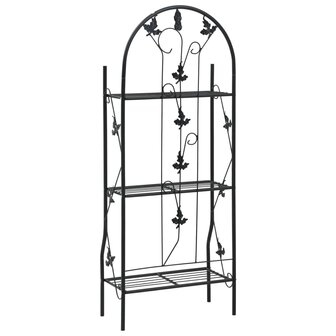 Plantenrek 3-laags 52x28x128 cm ijzer zwart 4
