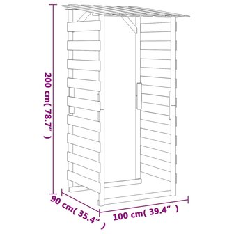 Pergola&amp;apos;s met dak 2 st 100x90x200 cm ge&iuml;mpregneerd grenenhout 8