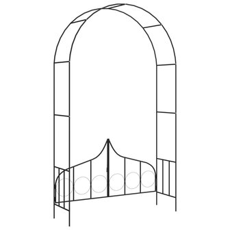 Tuinboog met hek 138x40x238 cm ijzer zwart  4