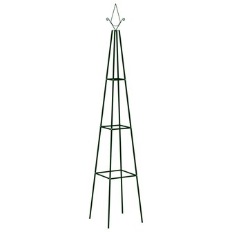 Plantenklimrekken 2 st 35x35x195 cm ijzer donkergroen  1