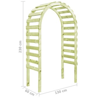 Pergola 130x60x230 cm ge&iuml;mpregneerd grenenhout 5