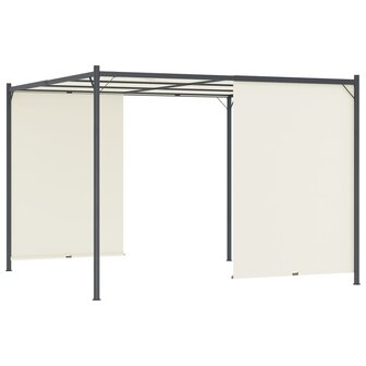 Pergola met verstelbaar dak 3x3 m staal cr&egrave;mewit  3