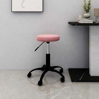 Bureaustoel fluweel roze 1