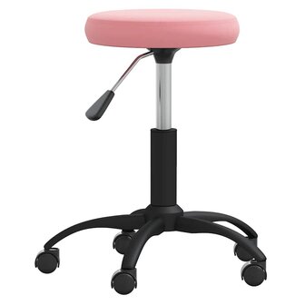 Bureaustoel fluweel roze 3