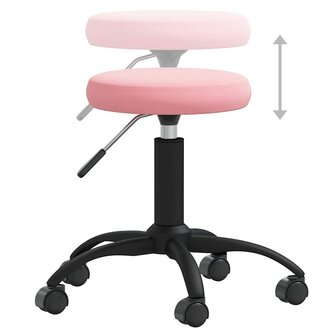 Bureaustoel fluweel roze 6