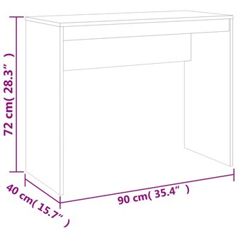 Bureau 90x40x72 cm bewerkt hout betongrijs 8