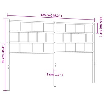 Hoofdbord 120 cm metaal wit 7