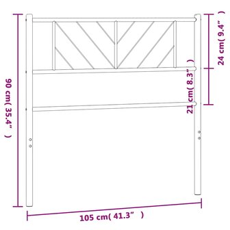 Hoofdbord 100 cm metaal zwart 7