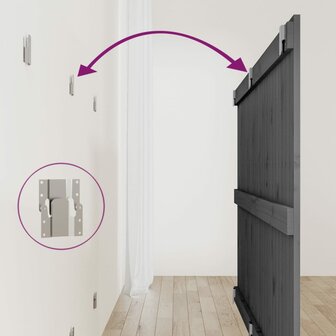 Wandhoofdbord 159,5x3x90 cm massief grenenhout grijs 6