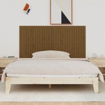 Wandhoofdbord 185x3x90 cm massief grenenhout honingbruin 3