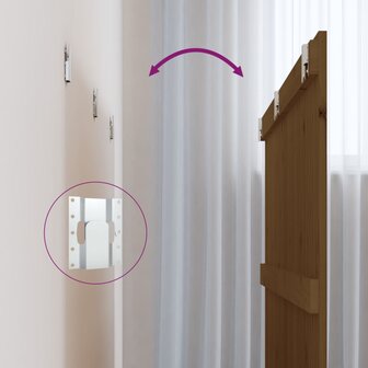 Wandhoofdbord 185x3x90 cm massief grenenhout honingbruin 6