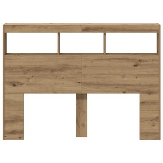 Hoofdbordkast met LED artisan 140x17x102 cm eikenkleurig 7