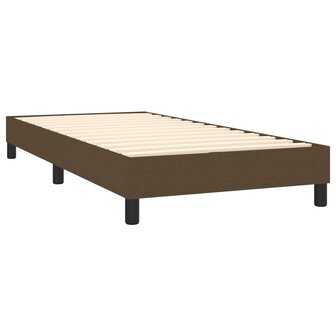 Bedframe zonder matras 100x200 cm stof donkerbruin 4
