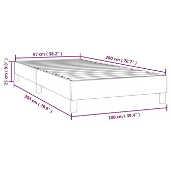 Bedframe zonder matras 100x200 cm stof donkerbruin 9