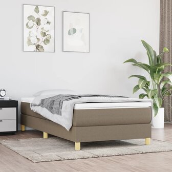 Bedframe zonder matras 100x200 cm stof taupe 1