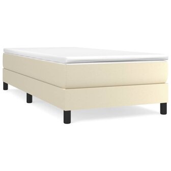 Bedframe kunstleer cr&egrave;mekleurig 100x200 cm 2