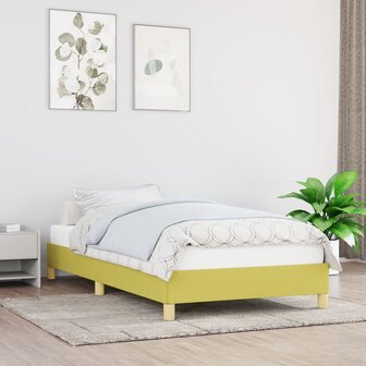 Bedframe stof groen 90x200 cm 1