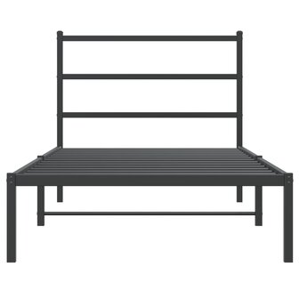 Bedframe met hoofdbord metaal zwart 100x190 cm 5