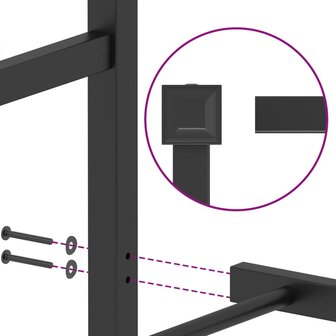 Bedframe met hoofdbord metaal zwart 100x190 cm 9