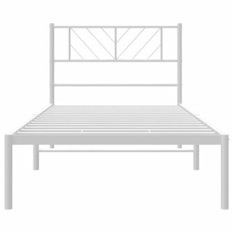 Bedframe met hoofdbord metaal wit 90x200 cm 5