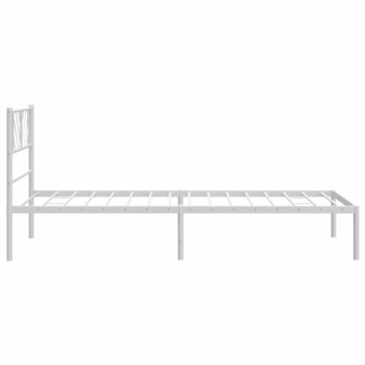 Bedframe met hoofdbord metaal wit 90x200 cm 6
