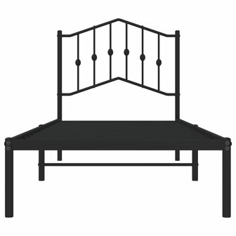 Bedframe met hoofdbord metaal zwart 90x200 cm 5