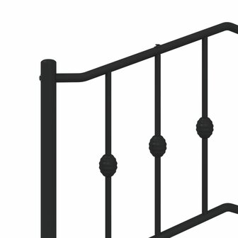 Bedframe met hoofdbord metaal zwart 90x200 cm 8