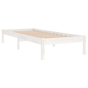 Bedframe massief hout wit 90x190 cm 3