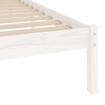 Bedframe massief hout wit 90x190 cm 6