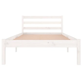 Bedframe massief grenenhout wit 90x200 cm 4