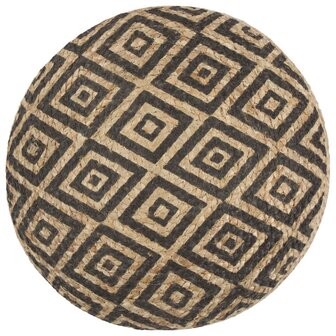 Poef handgemaakt 45x30 cm jute zwart 2