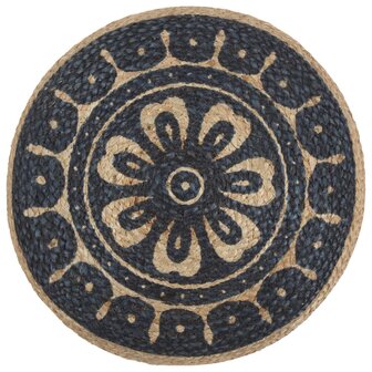 Poef handgemaakt 45x30 cm jute blauw 2