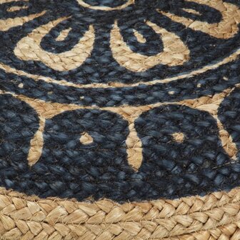 Poef handgemaakt 45x30 cm jute blauw 3