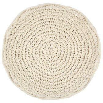 Poef macram&eacute; handgemaakt 45x30 cm katoen 2