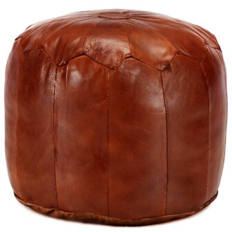 Poef 40x35 cm echt geitenleer tan 1