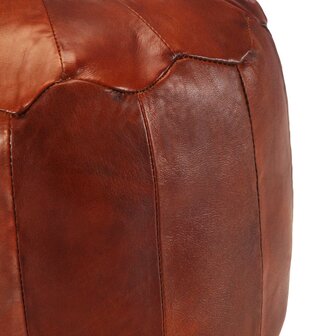 Poef 40x35 cm echt geitenleer tan 2