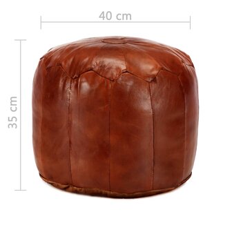 Poef 40x35 cm echt geitenleer tan 4