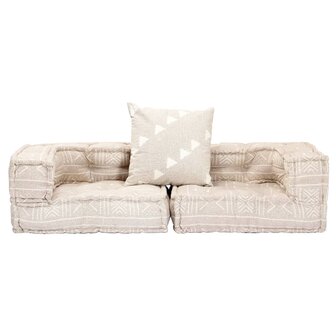 Poef tweezits modulair stof beige 4