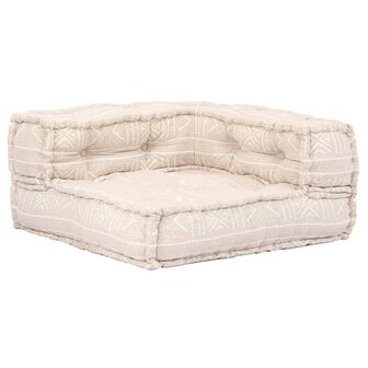 Poef tweezits modulair stof beige 5