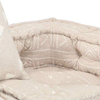 Poef tweezits modulair stof beige 7