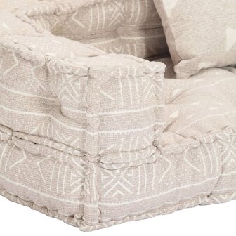 Poef tweezits modulair stof beige 8
