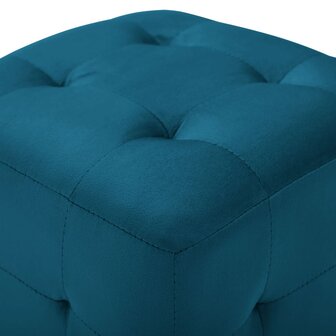Poef 2 st 30x30x30 cm fluweel blauw 4