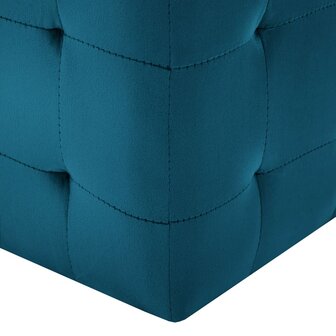 Poef 2 st 30x30x30 cm fluweel blauw 5