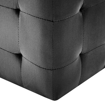 Poef 2 st 30x30x30 cm fluweel zwart 5