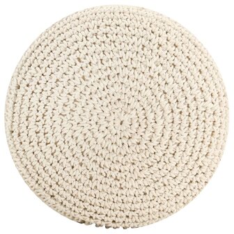 Poef macram&eacute; handgemaakt 45x30 cm katoen 2