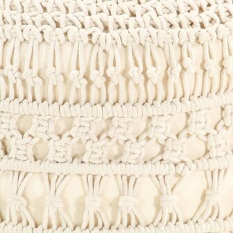 Poef macram&eacute; handgemaakt 45x30 cm katoen 4