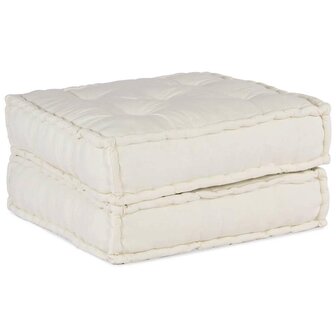 Poef modulair 70x70x36 cr&egrave;mekleurig stof 1