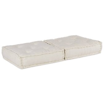 Poef modulair 70x70x36 cr&egrave;mekleurig stof 3